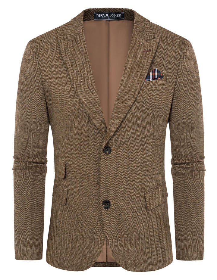 PJ Paul Jones Sakko Herren Vintage British Blazer 2 Knöpfe Tweed Jackett XXL Braun, XXL Braun