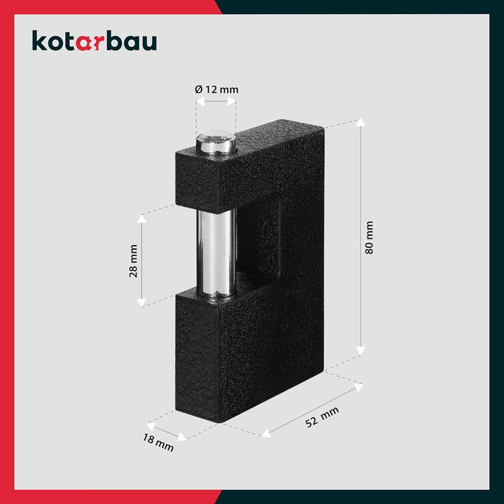 KOTARBAU® Gusseisen Vorhangschloss 80 mm Monoblock Vorhängeschloss mit Bolzen Einbruchsicherung Büge