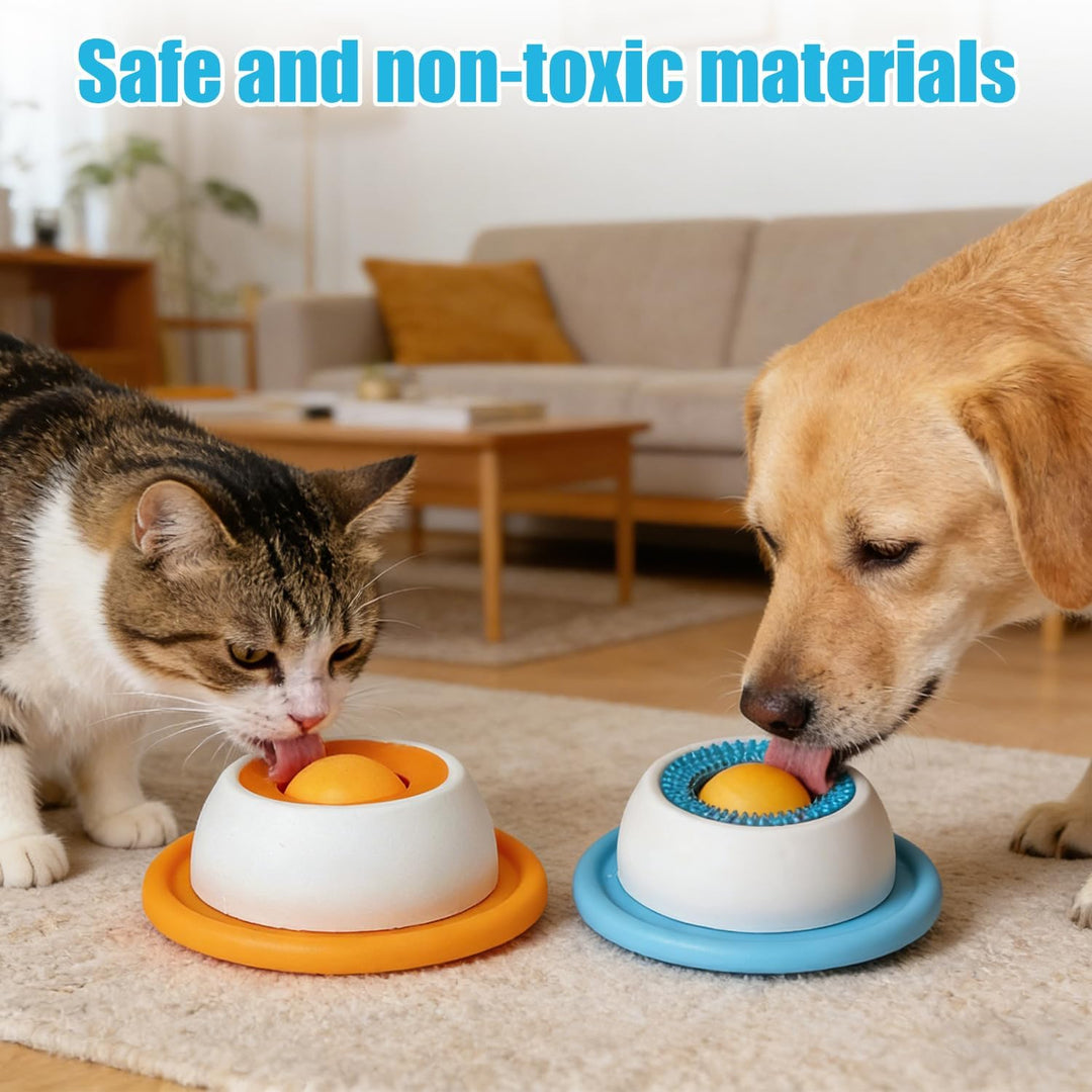 Hundelickspielzeug, 2pcs Nassfutter Lick Pad mit Saugnapfbecher, Lick Bowl für Hunde, Leckt Futterna