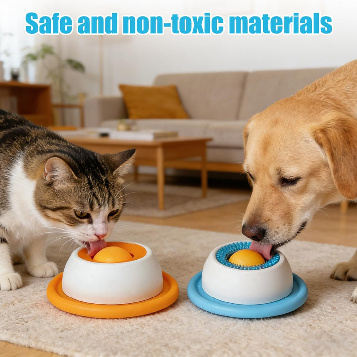 Hundelickspielzeug, 2pcs Nassfutter Lick Pad mit Saugnapfbecher, Lick Bowl für Hunde, Leckt Futterna