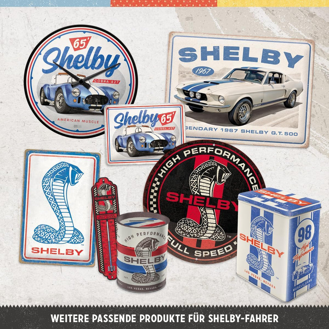 Nostalgic-Art Retro Wanduhr, Ø 31 cm, Shelby – American Muscle Cobra 427 – Geschenk-Idee für Shelby-