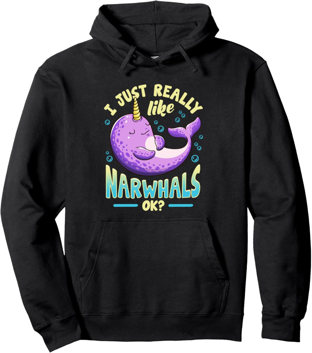 Lustige ich einfach wirklich wie Narwale Kostüm Geschenk Pullover Hoodie