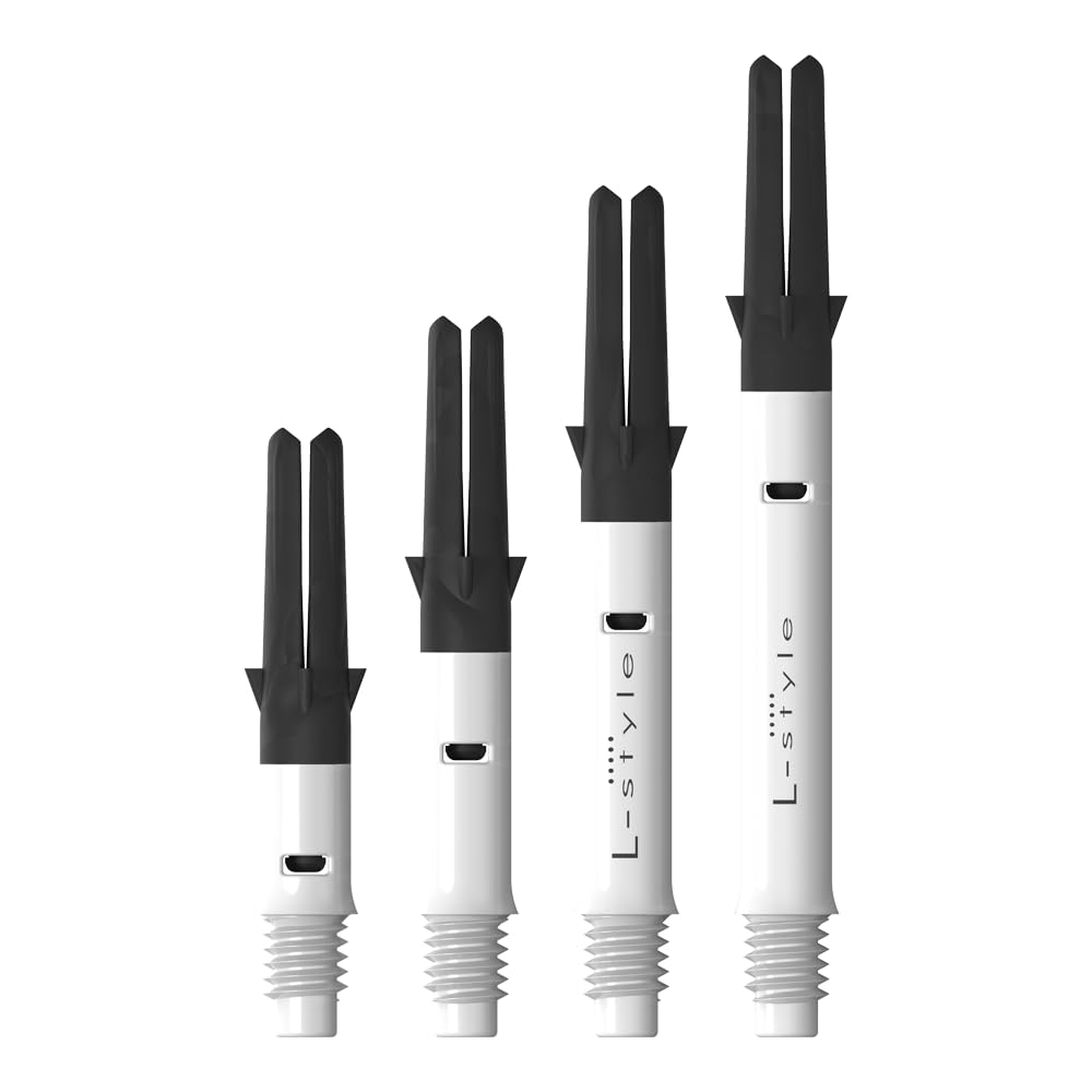 LSTYLE Dart Shafts: L-Shaft Carbon Silent - Spinning Dart Stems - Champagne Rings Included 190 Weiss