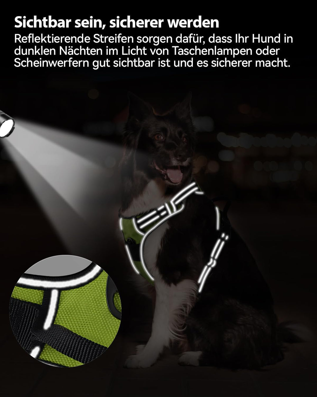 Joytale Hundegeschirr mittelgrosse Hunde, reflektierendes Geschirr Hund,luftdurchlässige Anti Zug Hu