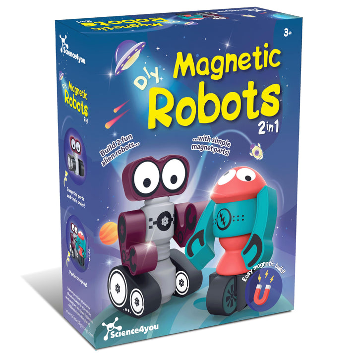 Science4you DIY Magnetische Roboter für Kinder – Magnetbaustein-Set Perfekt zum Stapeln, Magnetspiel