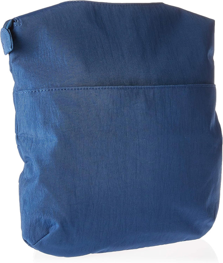 Baggallini Reise-Umhängetasche mit grossem Reissverschluss. Blau, Blau