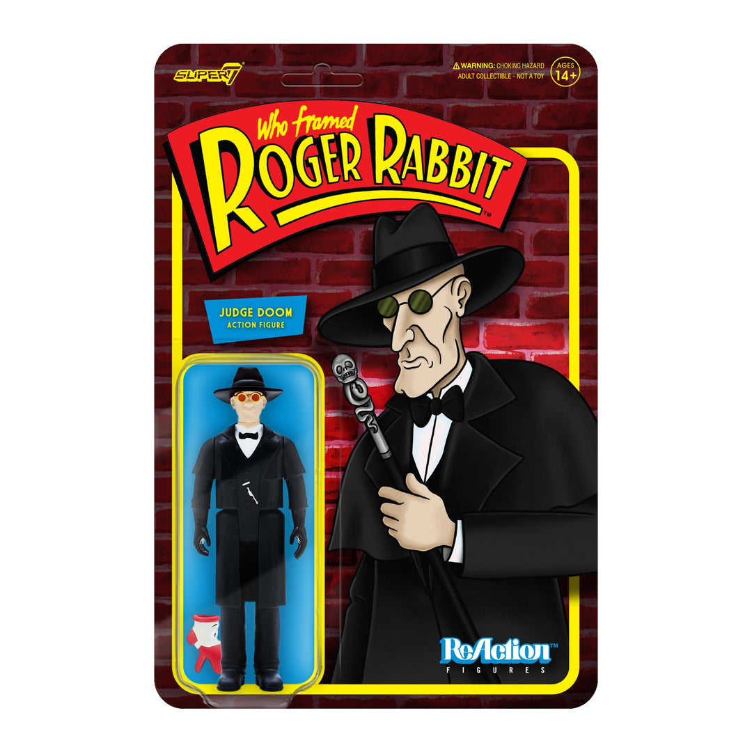 Super 7 Judge Doom Who Gerahmte Roger Rabbit Reaction Figur Retro-blisterkarte, Retro-blisterkarte