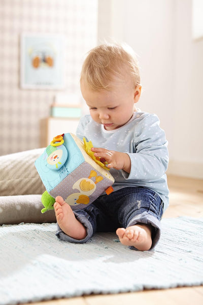 HABA Baby Spielwürfel Zauberfrosch - Baby Spielzeug ab 6 Monaten, Motorikwürfel, Motorikspielzeug Ba