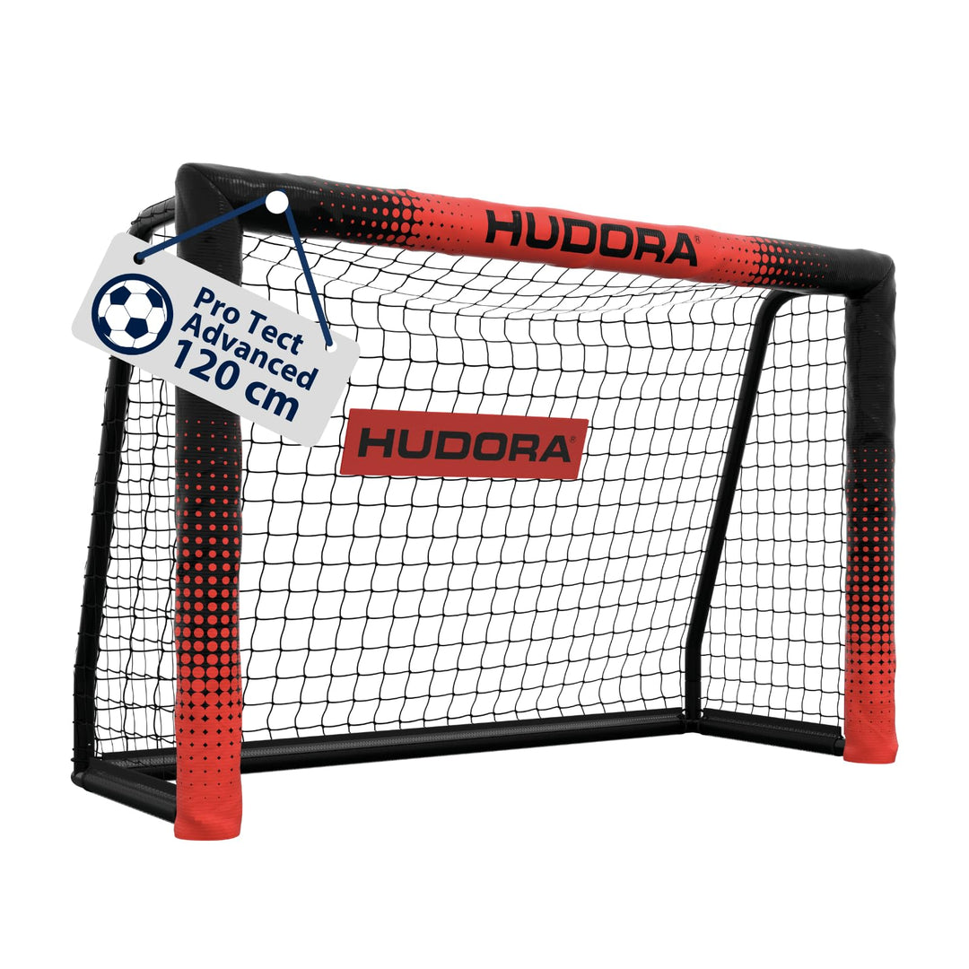 HUDORA Fussballtor Pro Tect Advanced – Outdoor Fussballtor mit Netz und wetterfester Ummantelung für