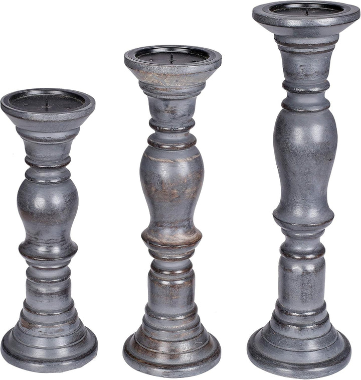 Set mit 3 hölzernen Stumpenkerzenhaltern, ideal für LED- und Stumpenkerzen, Geschenke für Hochzeit,