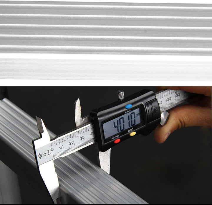 Hooha Aluminium Teleskopleiter Klappbar 3,9m/5,1m/6,3m mit Anti-Rutschmatte aus Gummifasern Folding