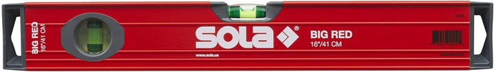 SOLA LSB16 Big Red Aluminum Box Balken Level with 2 60% Magnified Vials, 16 Inch 16-Inch Nicht magne
