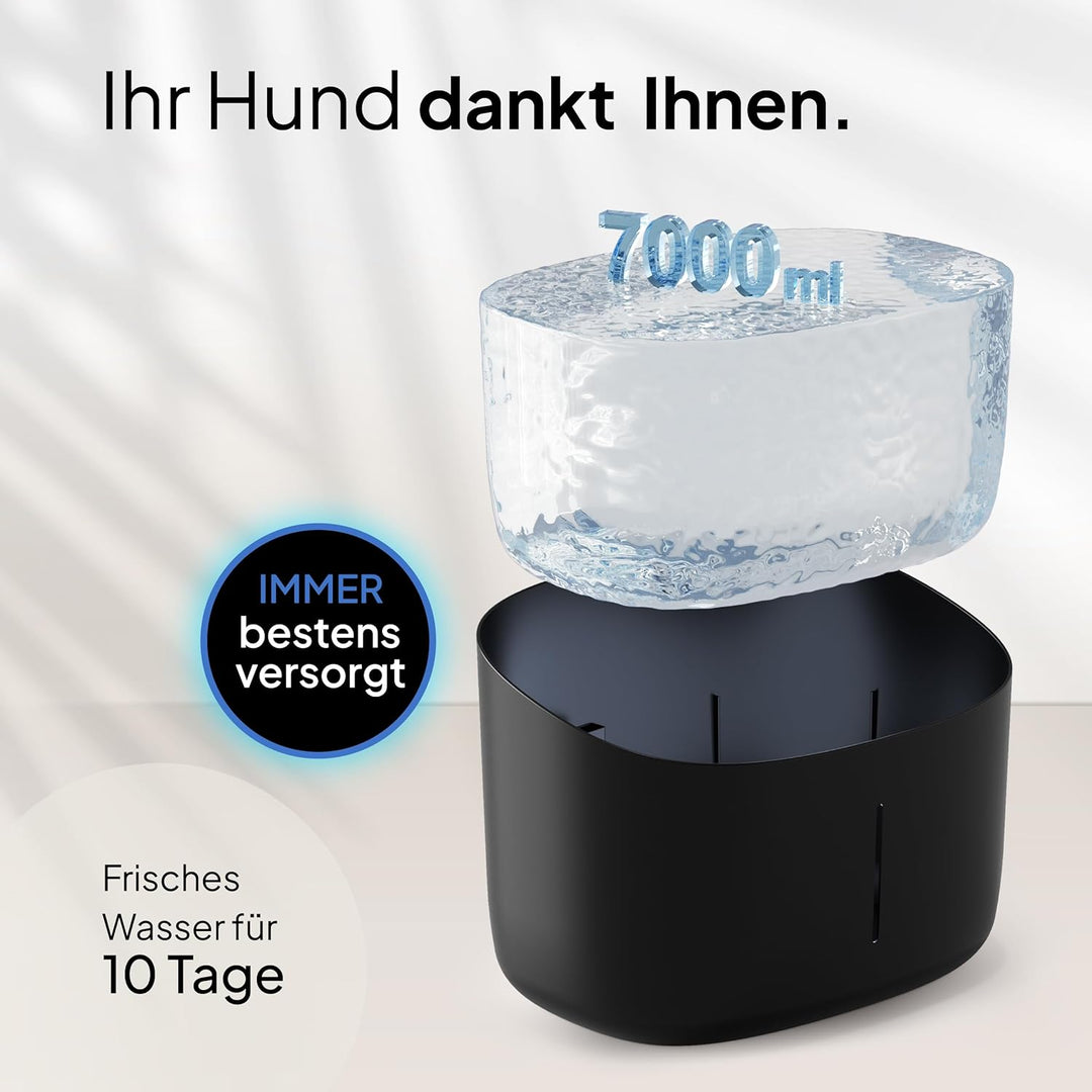 Pretty PAW® Trinkbrunnen für Hunde I Super leiser Hunde Trinkbrunnen mit 7 Liter Wassertank I BPA-fr