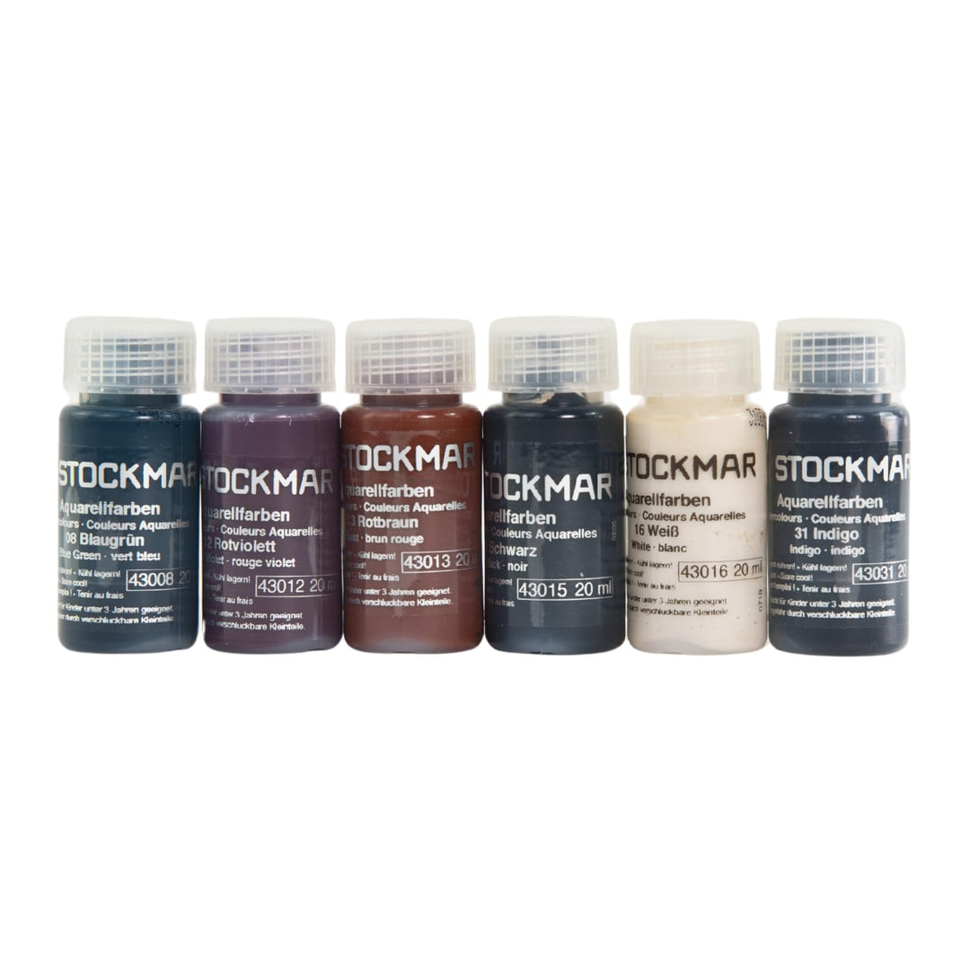 Stockmar Aquarellfarbe 20 ml, Ergänzungs-Sortiment 6 Farben im Kartonetui