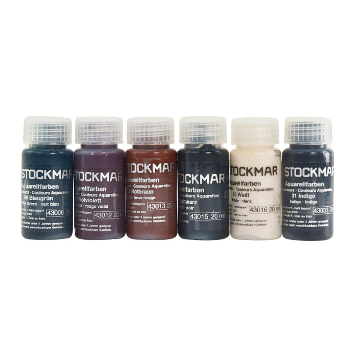 Stockmar Aquarellfarbe 20 ml, Ergänzungs-Sortiment 6 Farben im Kartonetui