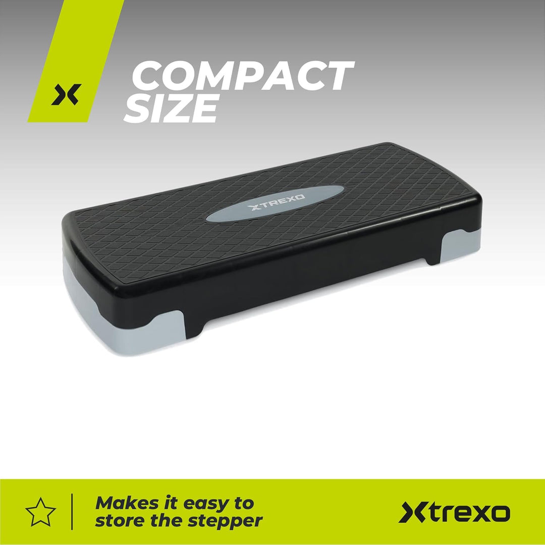 TREXO Aerobic Step 68 x 28 cm Für Cardio- und Fitnesstraining Höhenverstellbar 15-20 cm Langlebig au