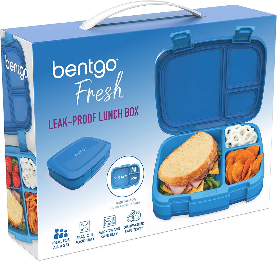 Bentgo Fresh - Auslaufsichere Lunchbox | Bento Box mit 4 Unterteilungen, Blau, Blau