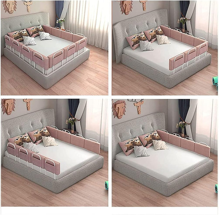 Bettgitter für Kinder, 50cm Rosa Rausfallschutz Bett, 5-Stufen Höhenverstellbar, für Kinderbetten, E