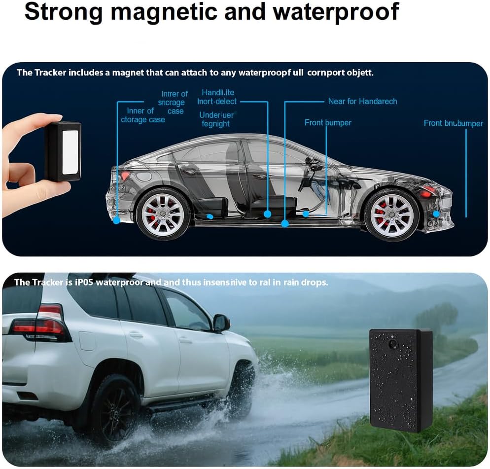 Winnes Mini 4G GPS Tracker Magnetisch Geofence-Alarm, Multi-Tracker-App Globale Echtzeit-Ortung, Meh