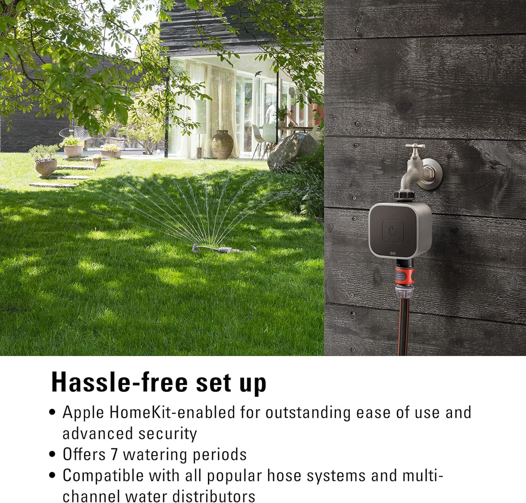Eve Outdoor Cam (White Edition) – Smarte Überwachungskamera & Aqua – Smarte Bewässerungssteuerung pe