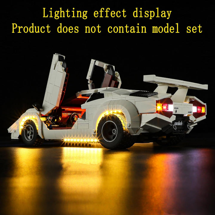 GEAMENT LED Licht-Set Kompatibel mit Lego Lamborghini Countach 5000 Quattrovalvole - Beleuchtungsset