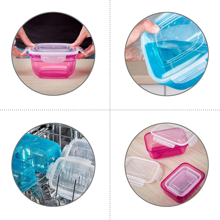 Grizzly 4er Set Frischhaltedosen (0,4L, 0,8L, 1,4L, 2,3L), rechteckig, Kunststoff, 100% luft-/wasser