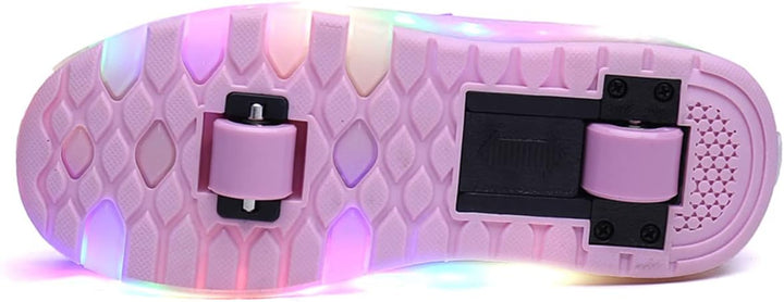 Kinderroller mit LED Licht | Automatisch Einziehbar & Abnehmbare Vorderreifen | Outdoor-Spiel-Schuhe