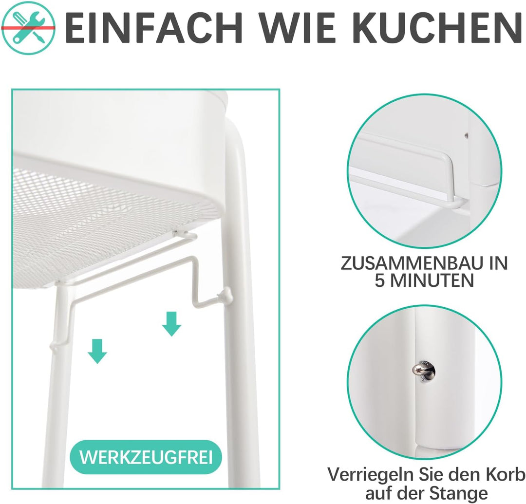 KINGRACK küchenwagen, rollwagen 3 etagen rollwagen Metall, servierwagen mit Rollen Griffe, Regalwage