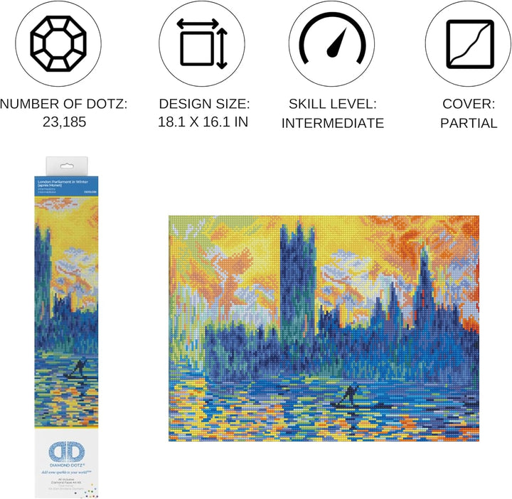 Diamond Dotz DD10-038 London Parliament in Winter (Claude Monet), ca. 46 x 41 cm gross, Diamond Pain