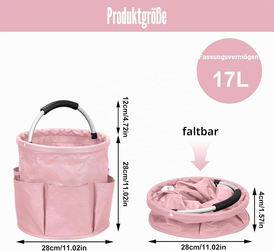 Putzmittel Organizer, 17L Faltbare Universal Reinigungs Caddy, Putztasche Aufbewahrungskorb mit Grif