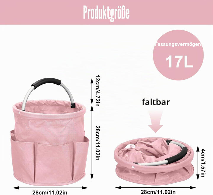 Putzmittel Organizer, 17L Faltbare Universal Reinigungs Caddy, Putztasche Aufbewahrungskorb mit Grif