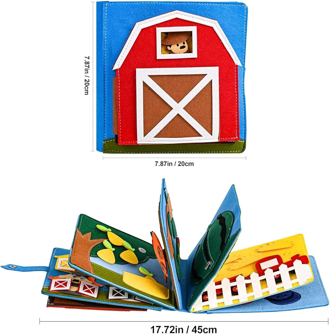 Quiet Book ab 1 Jahr, Montessori Stille Buch mit,Feinmotorik & Farben Lernen,Stilles Buch für Reisen