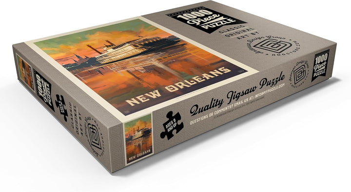 New Orleans: Riverboat, Vintage Poster - Premium 1000 Teile Puzzle - MyPuzzle Sonderkollektion von A