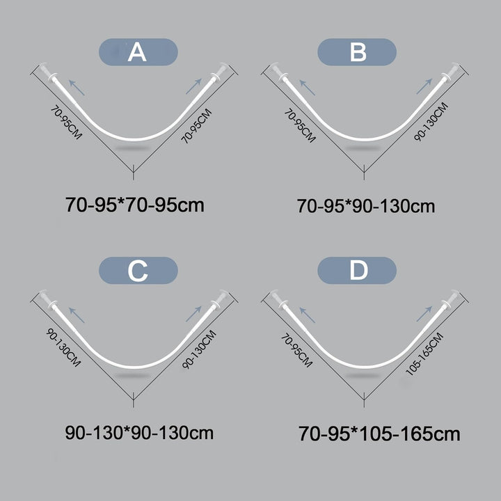 Viertelkreis Duschvorhangstange, Verstellbar Eck-Duschvorhangstange Edelstahl L-förmig, Für Badezimm