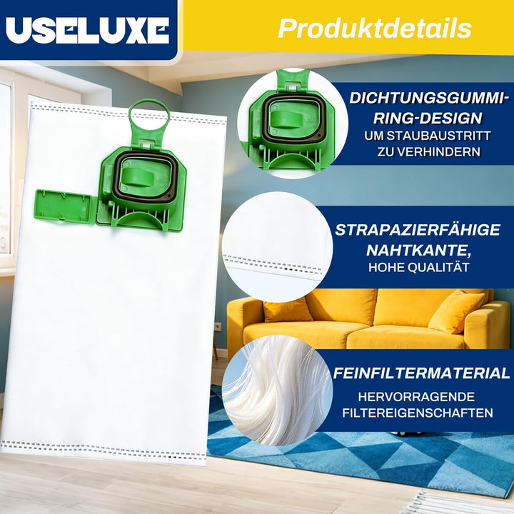 Staubsaugerbeutel kompatibel mit Vorwerk Kobold VK140 VK150 FP140 FP150, 14 Stück Premium Microvlies