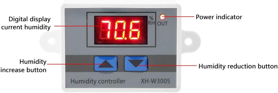 XH-W3005 Digitaler Feuchtigkeitsregler Hochgenauer Feuchtigkeitssensor Hygrometer 12V/24V/220V(12V),