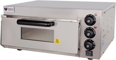 Beeketal 'BPO33-1' Profi Pizzaofen mit 400x400 mm Schamottstein Backfläche, Gastro Steinbackofen für