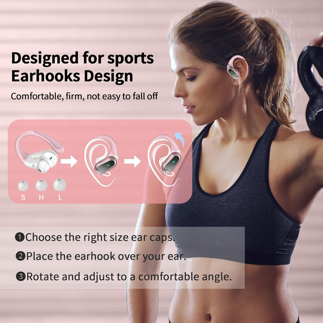 Rolosar Bluetooth Kopfhörer, Kopfhörer Kabellos Bluetooth 5.4 Sport tiefer Bass, 50 std Spielzeit In
