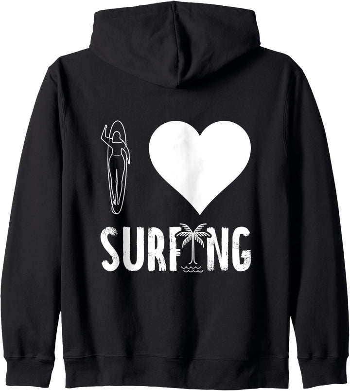 Ich liebe Surfen Surfer Surfboard Surfer Surf Kapuzenjacke