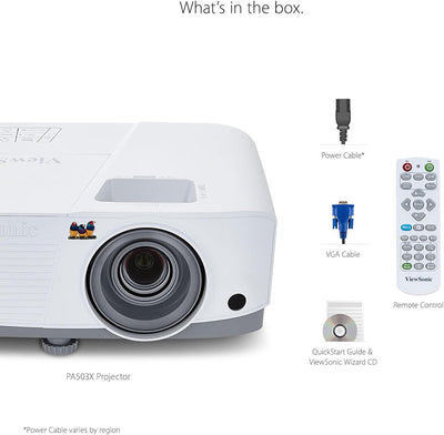 Viewsonic PA503X DLP Beamer (XGA, 3.600 ANSI Lumen, HDMI,2 Watt Lautsprecher,1.1x optischer Zoom) we