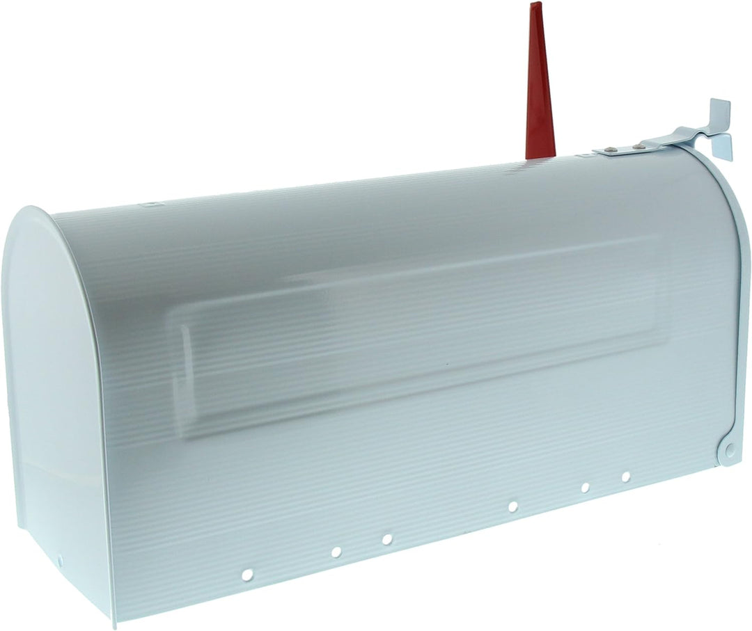 Burg Wächter 91 W U.S. Mailbox mit schwenkbarer Fahne, Stahlblech, Weiss Mailbox Weiss, Mailbox Weis