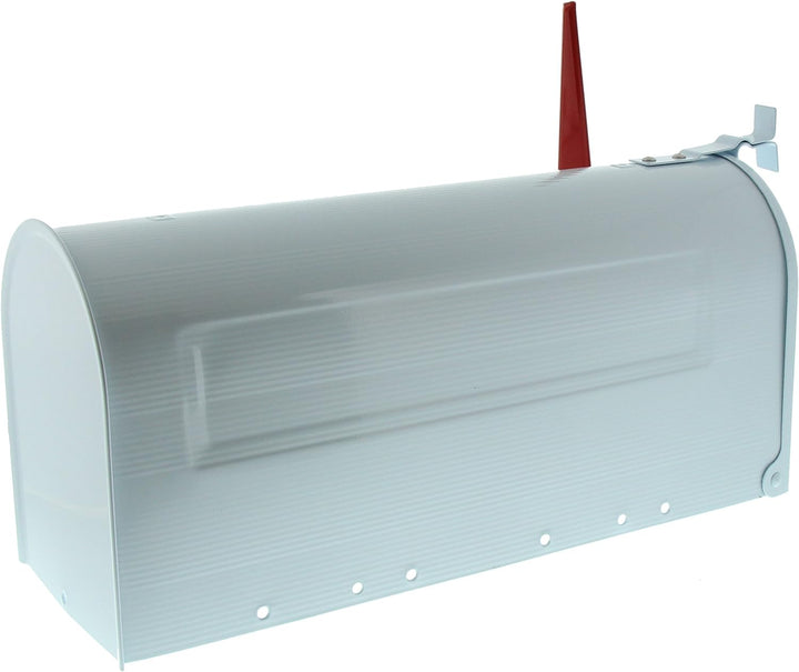 Burg Wächter 91 W U.S. Mailbox mit schwenkbarer Fahne, Stahlblech, Weiss Mailbox Weiss, Mailbox Weis