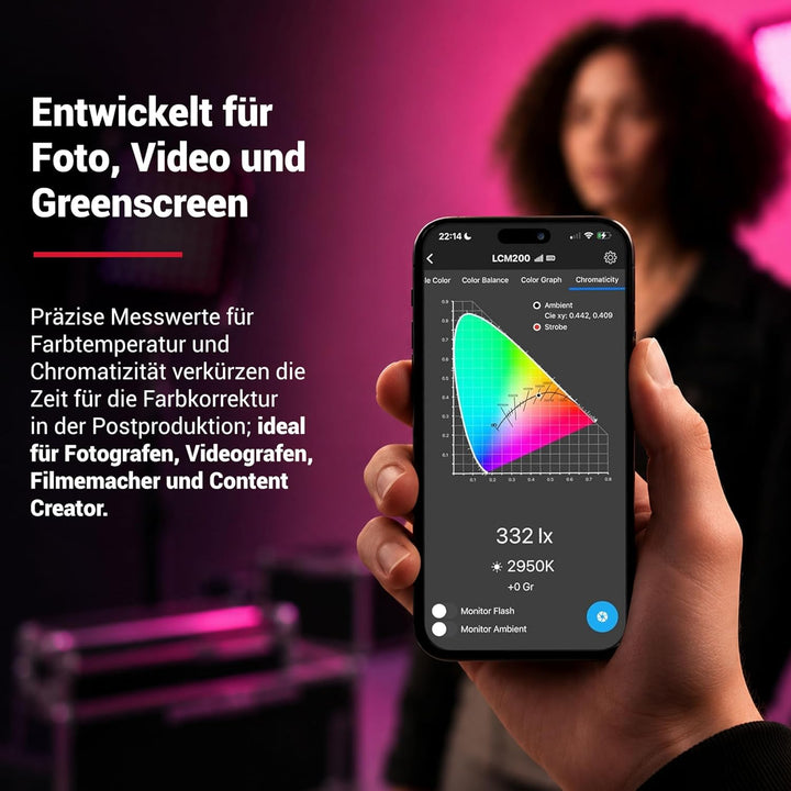 Datacolor LightColor Meter – Bluetooth-fähiges Licht- & Farbtemperaturmessgerät für Fotografie, Vide