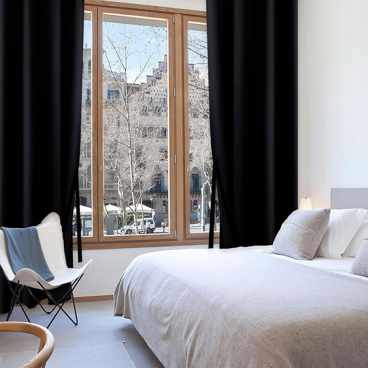 XWZO Blickdichte Vorhänge Verdunklungsvorhänge mit Ösen 2 Stücke Gardienen mit Raffhalter Lichtundur