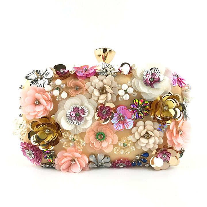 Jywmsc Damen Clutches Blume Abendtasche Handtasche Hochzeit Clutch Party Tasche Gold, Gold