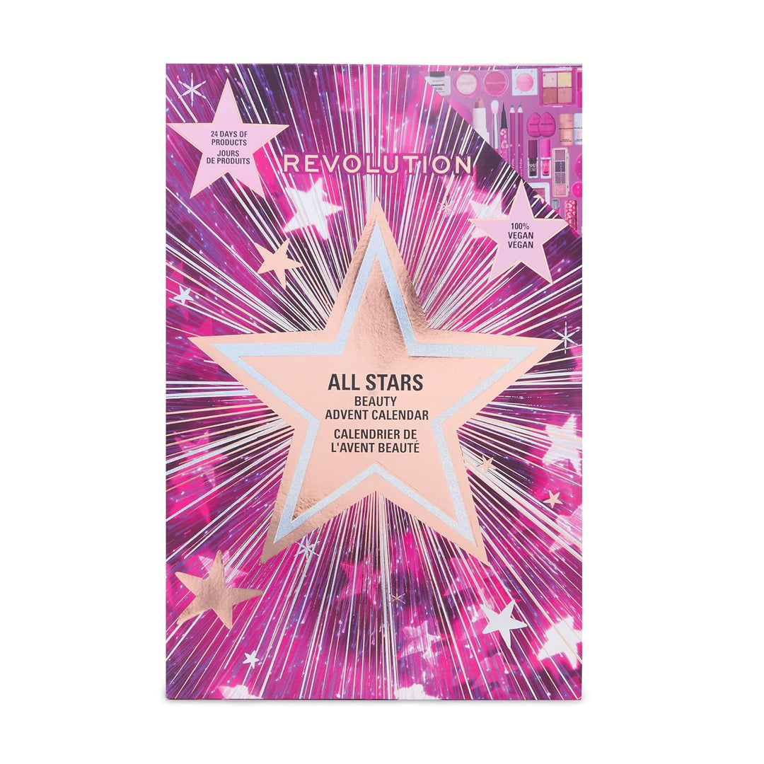 Revolution Makeup Advent Calendar 2025, 24 Beauty-Must-haves, Geschenkset mit Lipgloss, Highlighter,