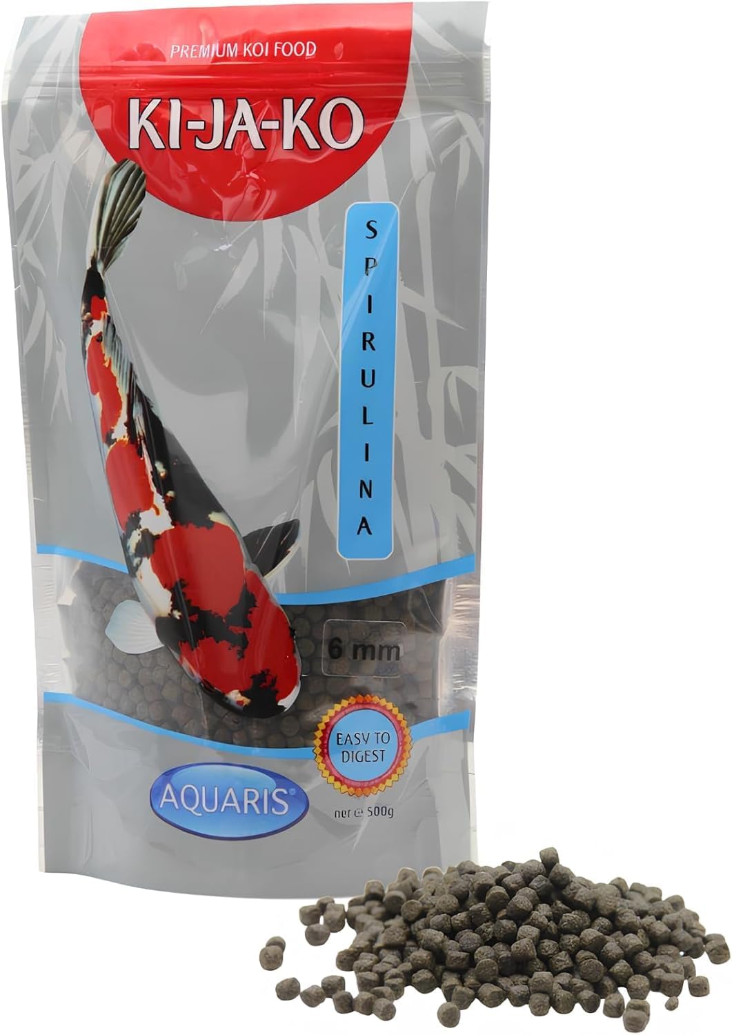 KI-JA-KO Spirulina Plus farbverstärkendes Carotinoid-reiche Koi Fischfutter 10 kg / 6mm - mit Capsan