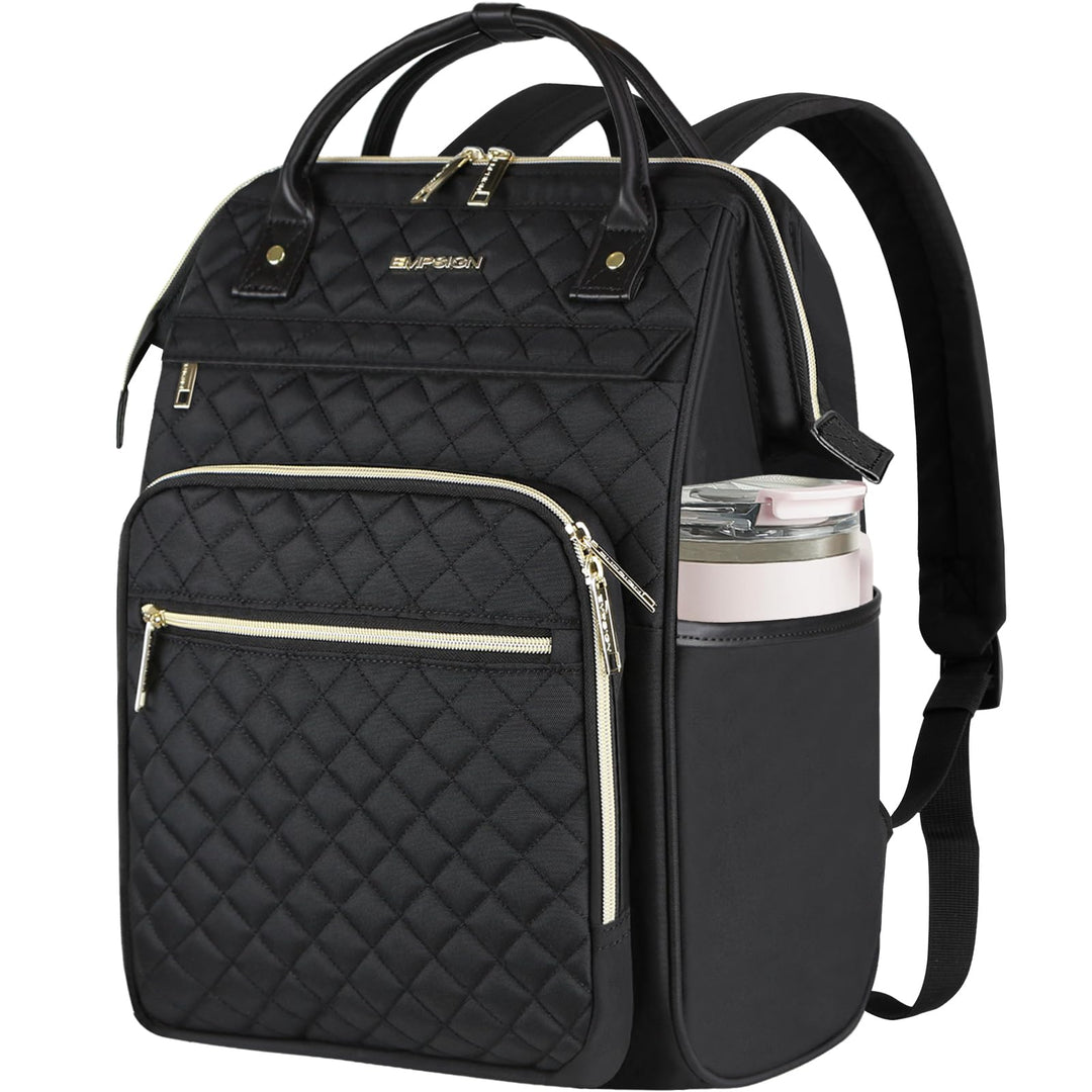 EMPSIGN Laptop Rucksack Damen mit Laptopfach 17 Zoll, Laptop Rucksack Schulrucksack Mit USB Ladeansc