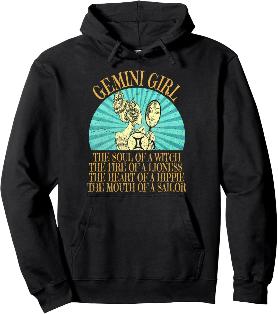 Gemini Girl Born In May & June Women Birthday Zodiac Sign Pullover Hoodie