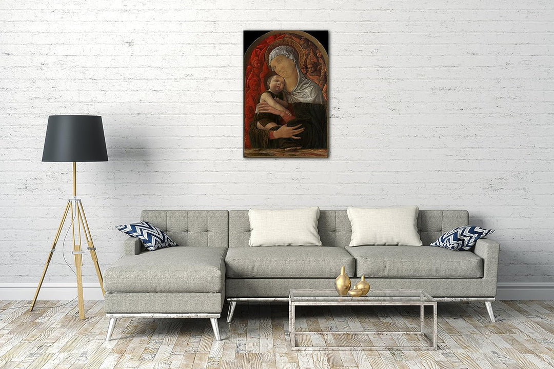 Leinwand (60x80cm): Andrea Mantegna - Madonna und Kind mit Seraphim und Cherubi 60x80 cm, 60x80 cm